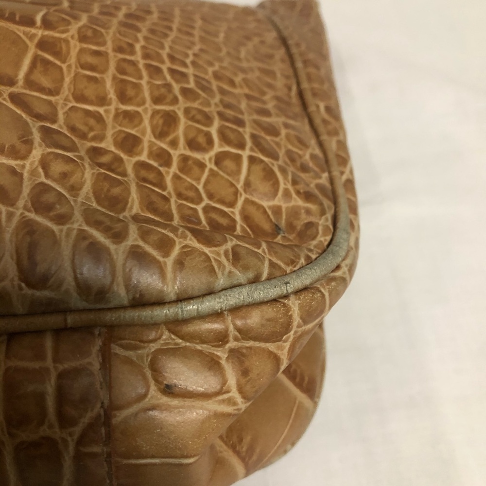 Furla Light Brown Tan Crocodile Leather Tote Bag - Picture 7 of 14